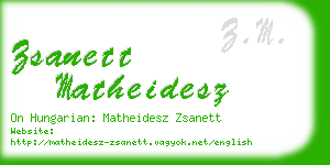 zsanett matheidesz business card